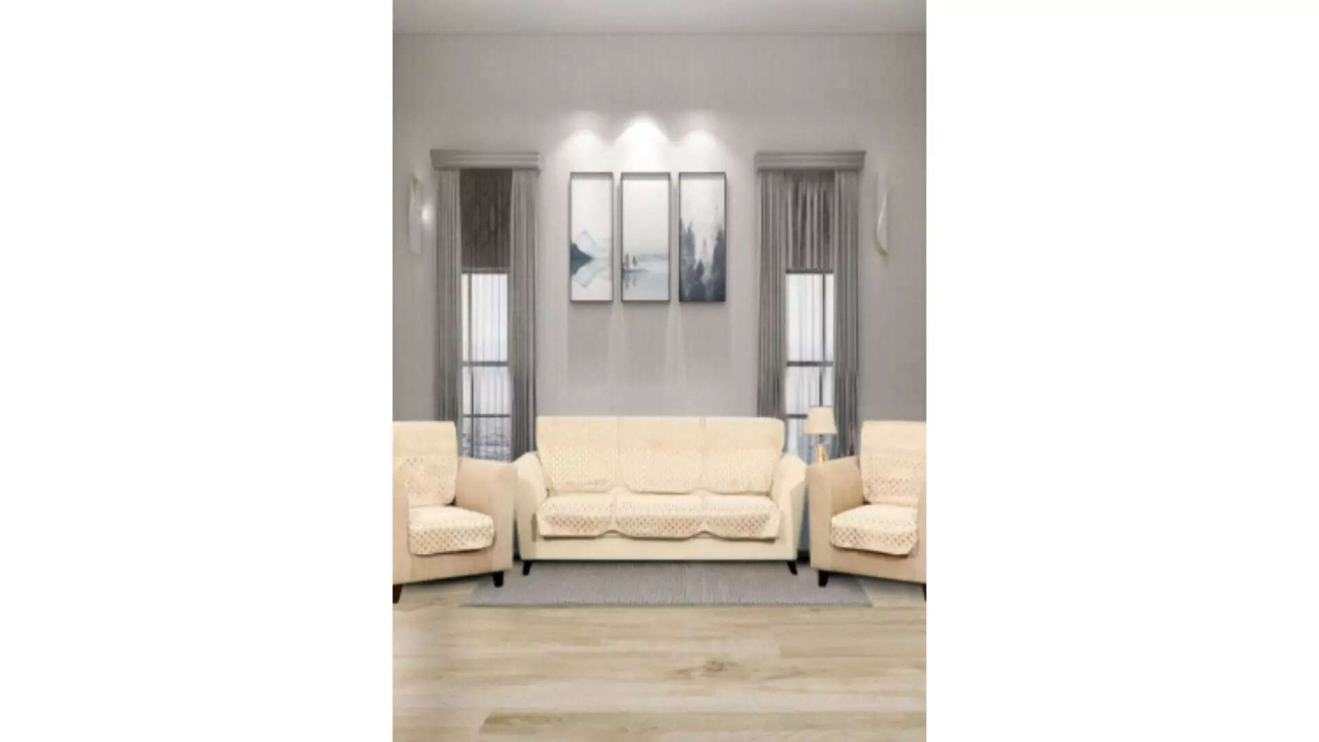 Revamp Your Sitting Area with EleganceBELLA TRUEs Cream  Silver Sofa Covers for a Chic Transformation 