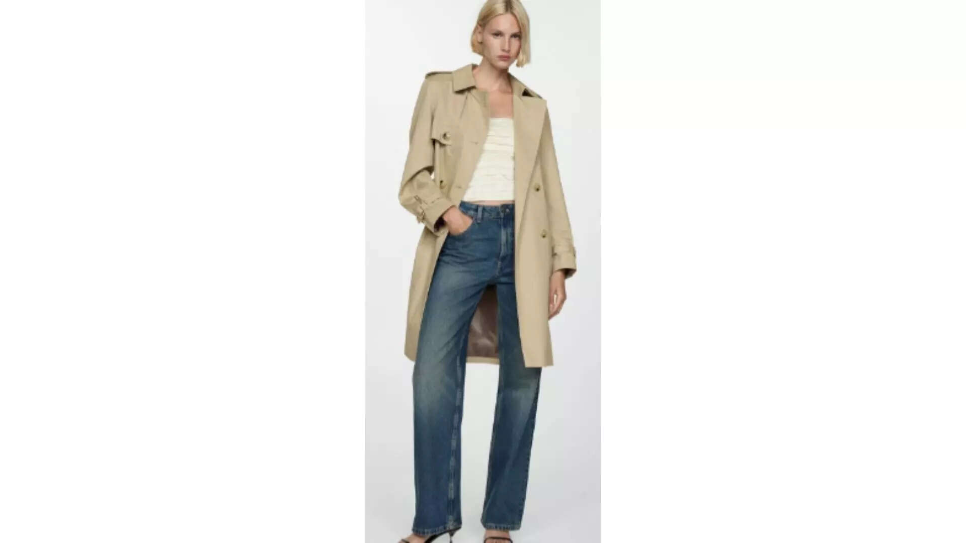 MANGO Water Repellent Longline Trench Coat with Belt Sleek Silhouettes