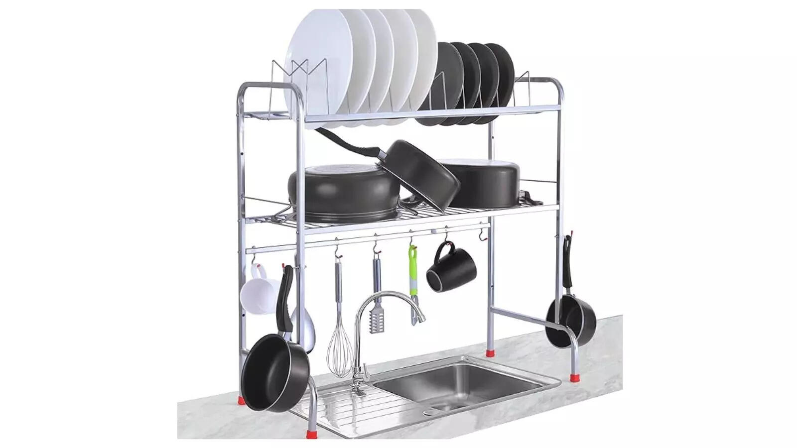 LiMETRO STEEL Over Sink Space Saving Dish Drainer Rack