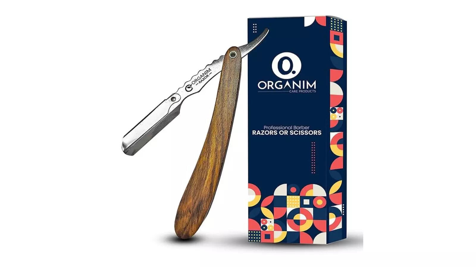 Organim Care Products Gentlemen Use Straight Edge Wooden Barber Folding Shaving Razor