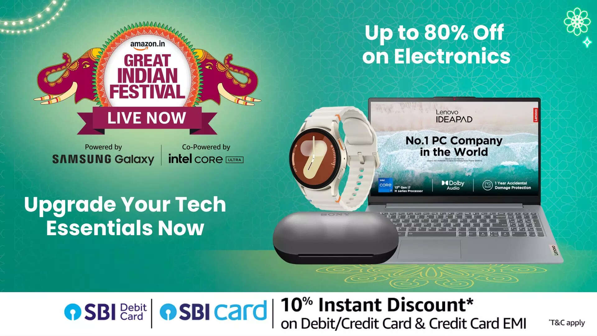 Amazon Great Indian Festival Sale Live Up to 80 Off on Laptops Headphones Smartwatch and More