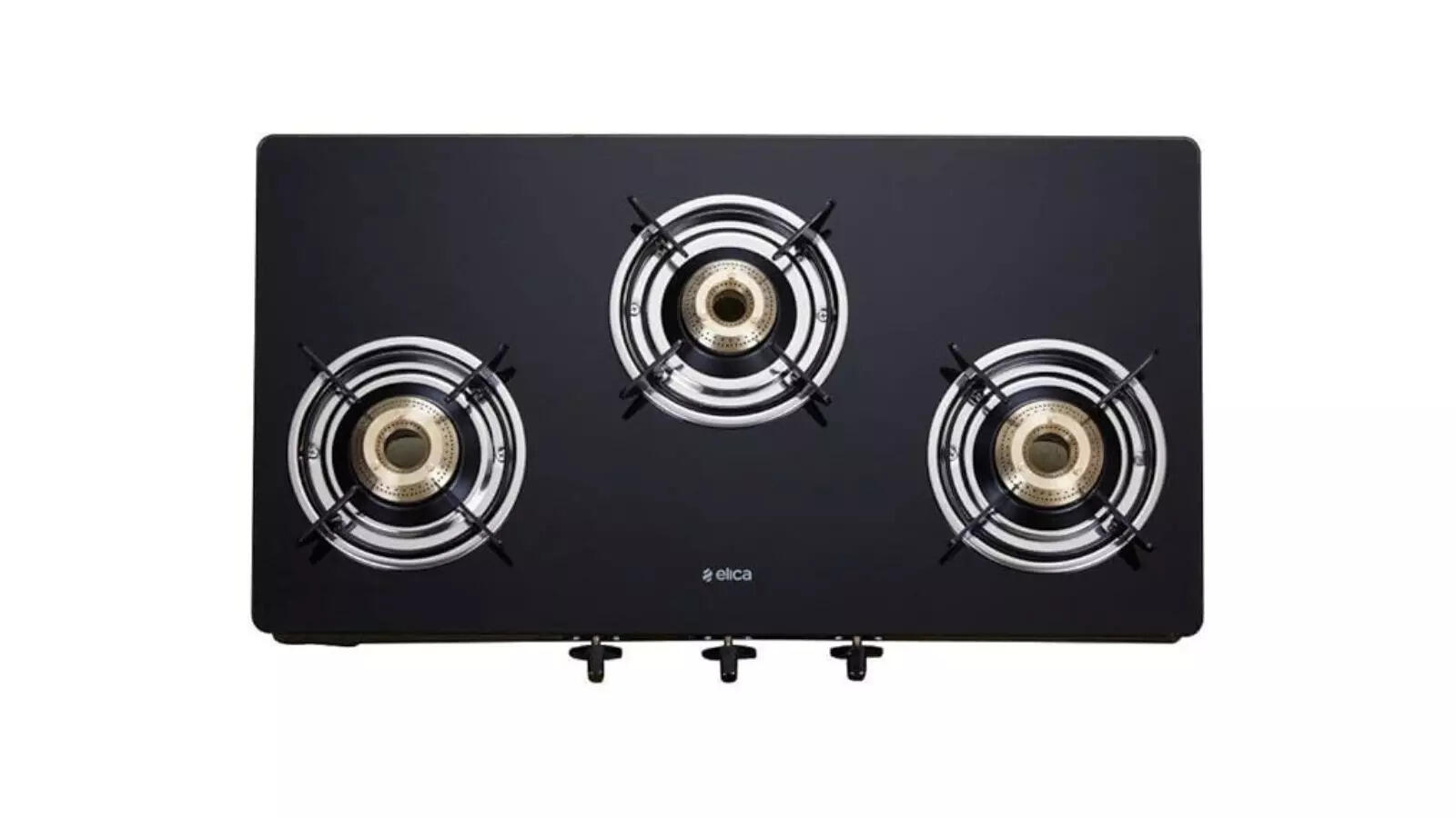 Elica Vetro Glass Top 3 Burner Gas Stove