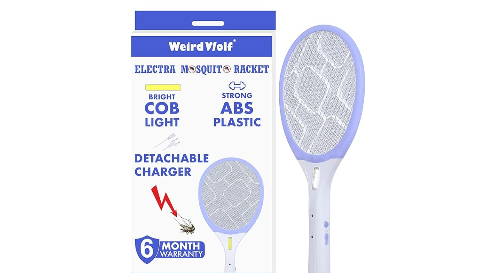 Weird Wolf Rechargeable Electric Fly Swatter Mosquito Racket