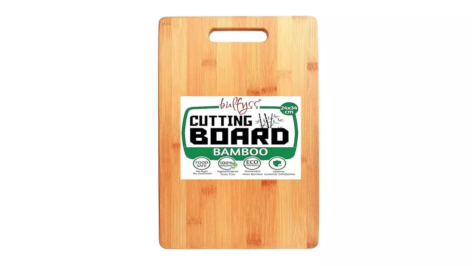 Bulfyss Large Natural Bamboo Wood Chopping Cutting Board