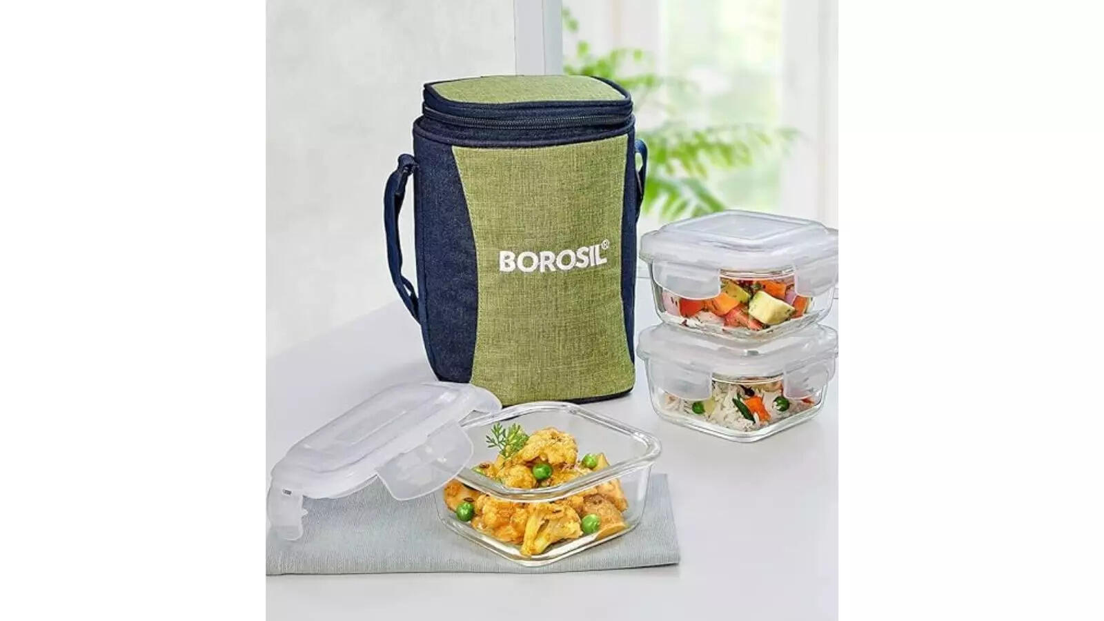Borosil Ace Borosilicate Glass Lunch Boxes Set of 3