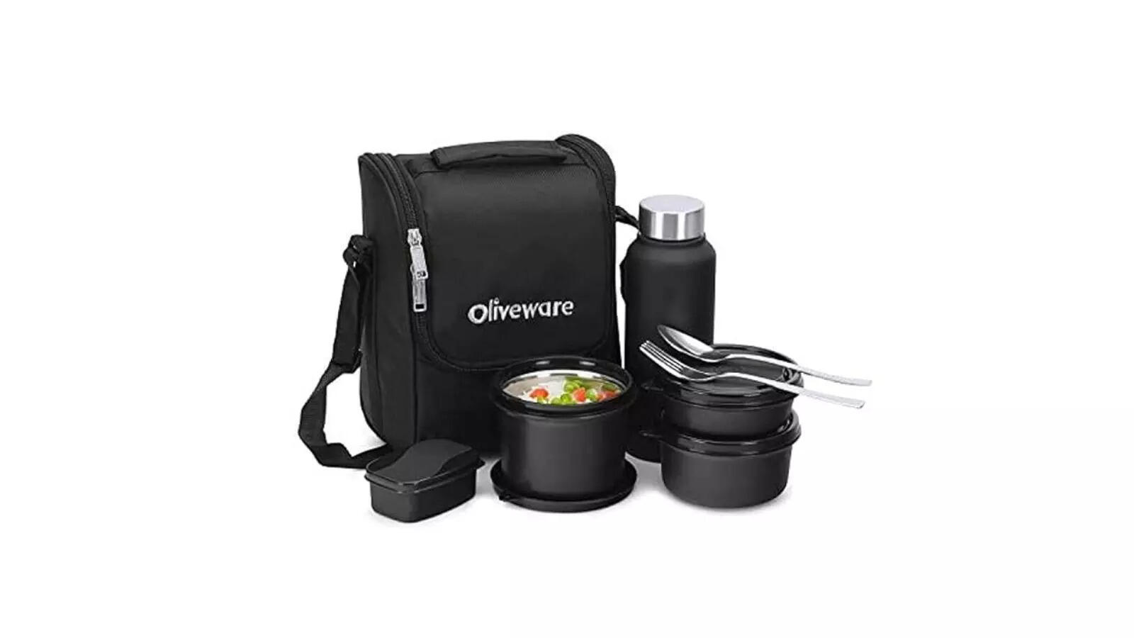 SOPL-OLIVEWARE Teso Pro Lunch Box with Steel Cutlery