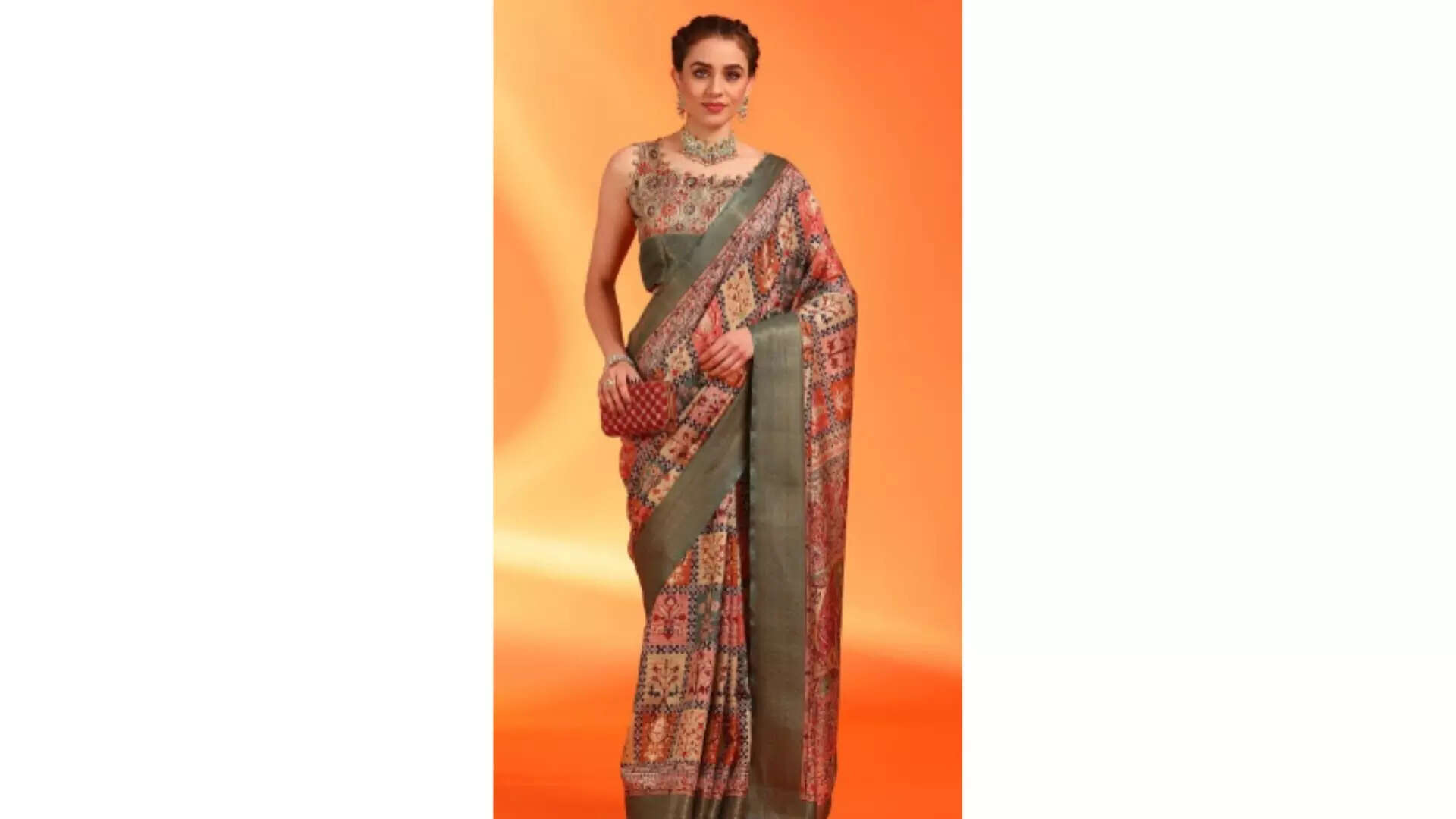 Saree mall Zari Ethnic Printed Sungudi Sarees  