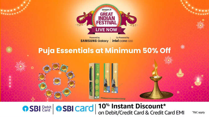 Amazon Puja Essential Sale Get Minimum 50 Off on Designer Diyas Puja Mandir and More