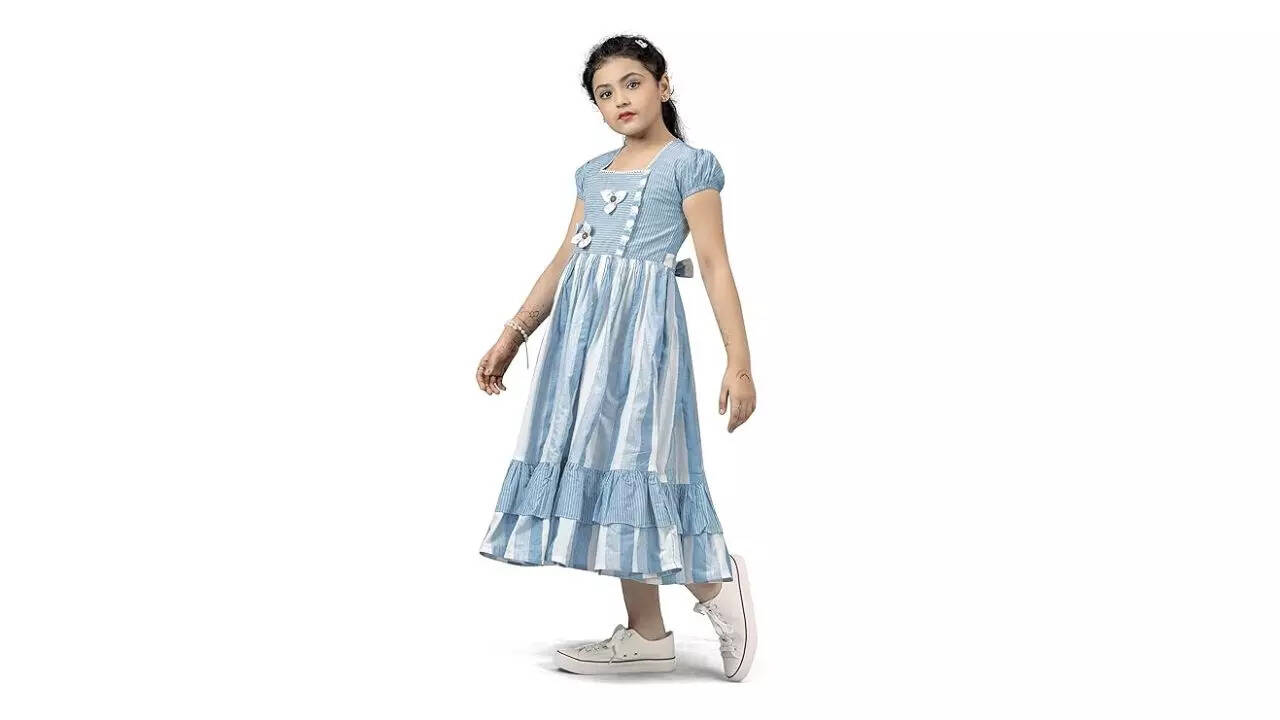 Fashion Dream Girls Stripe Ruffle Hem Dress