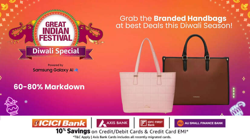 Amazon Great Indian Sale 2024 Offers 60-80 Off on Branded Handbags Hidesign Miraggio and More