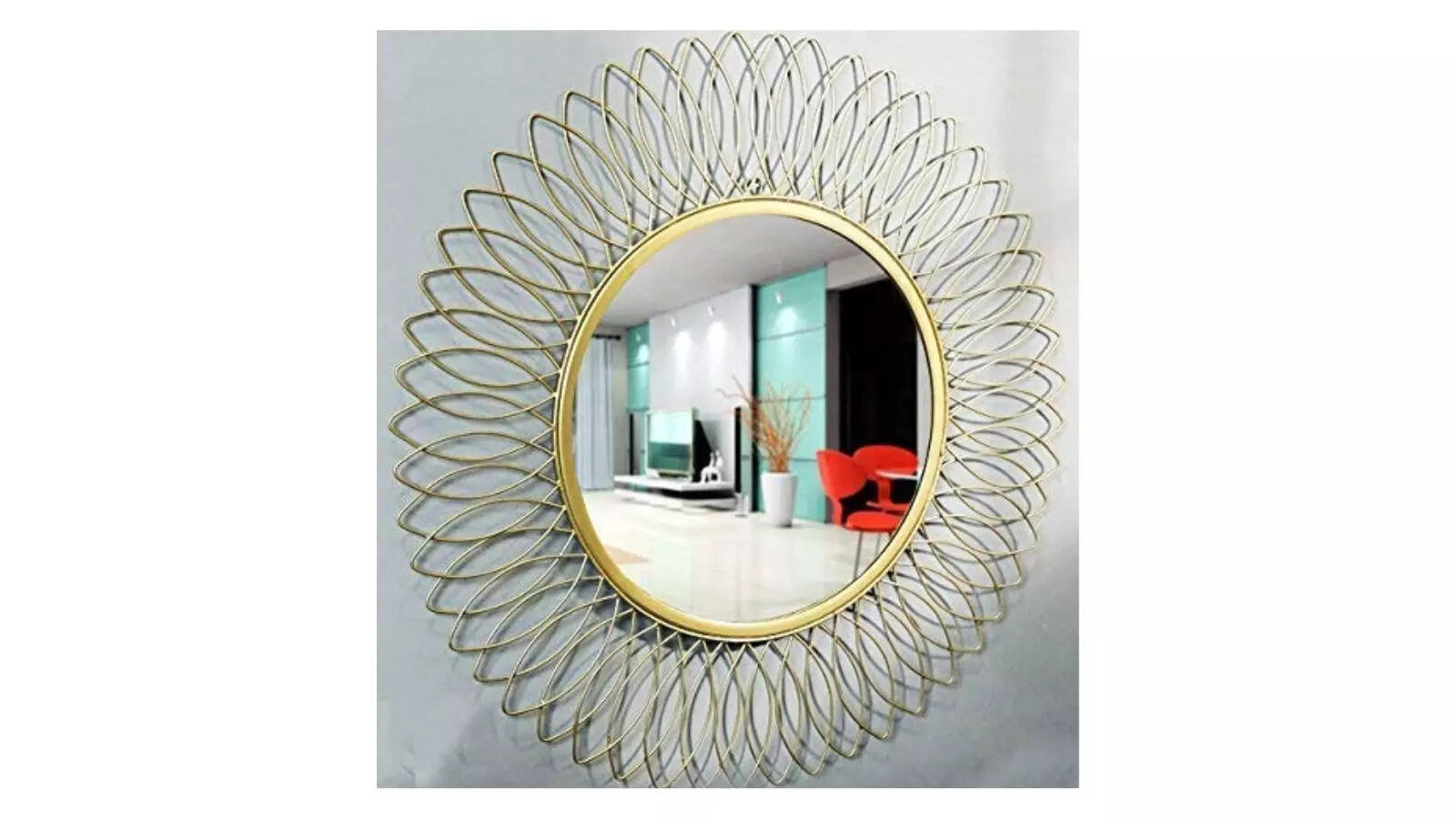 Arsalan Arslan Decorative Mirror Wall Mounted Hanging Mirror Sculpture Metal Leaf Design Modern Art Mirror Home Decor