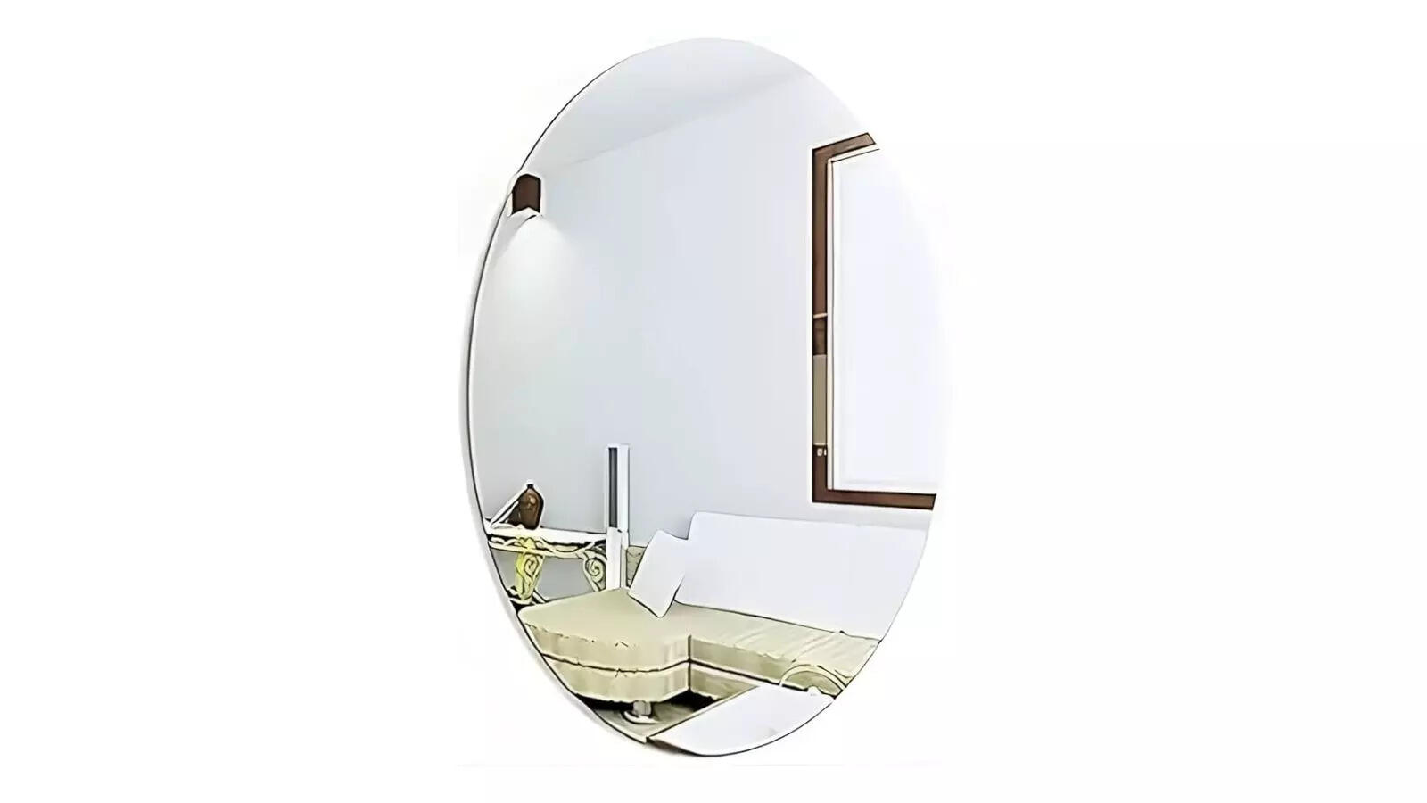 Fancy Metal Goods Oval Shape Adhesive Mirror Sticker for Wall on Tiles Bathroom Bedroom Living Room Basin Mirror Bathroom Wall Mirror