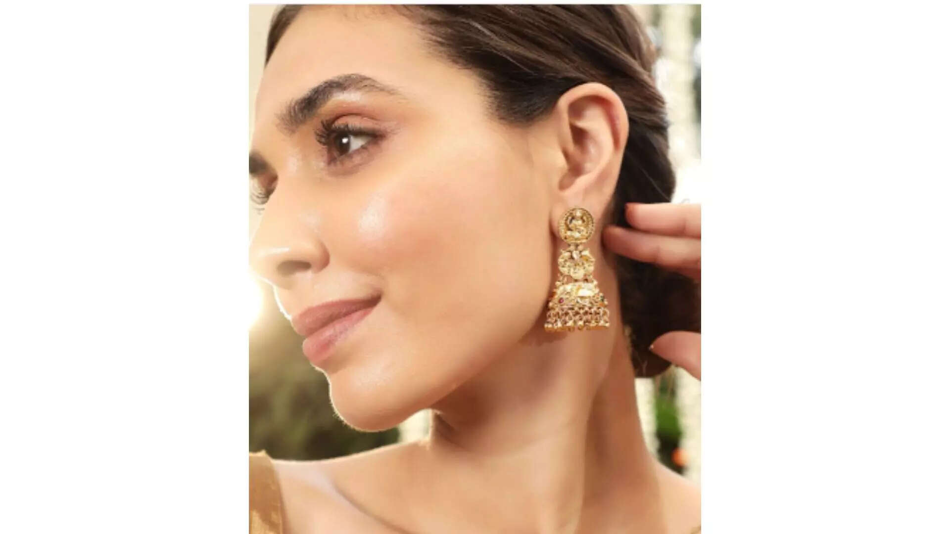 Rubans Spiritual Aura 22k Gold-Plated Divine Temple Jhumka Earrings Elevate Your Ethnic Style 