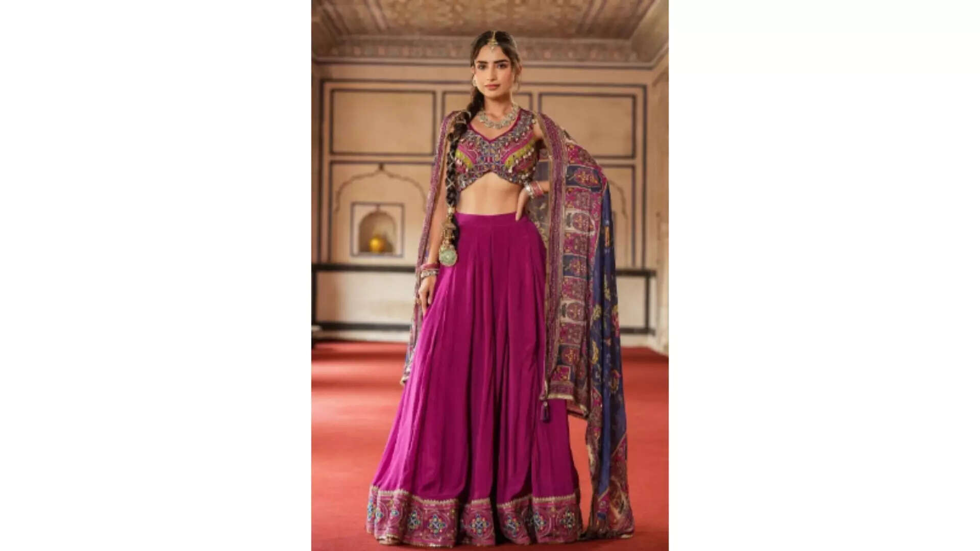 SCAKHI Embellished Ready to Wear Lehenga  Blouse with Dupatta Sparkle This Diwali 