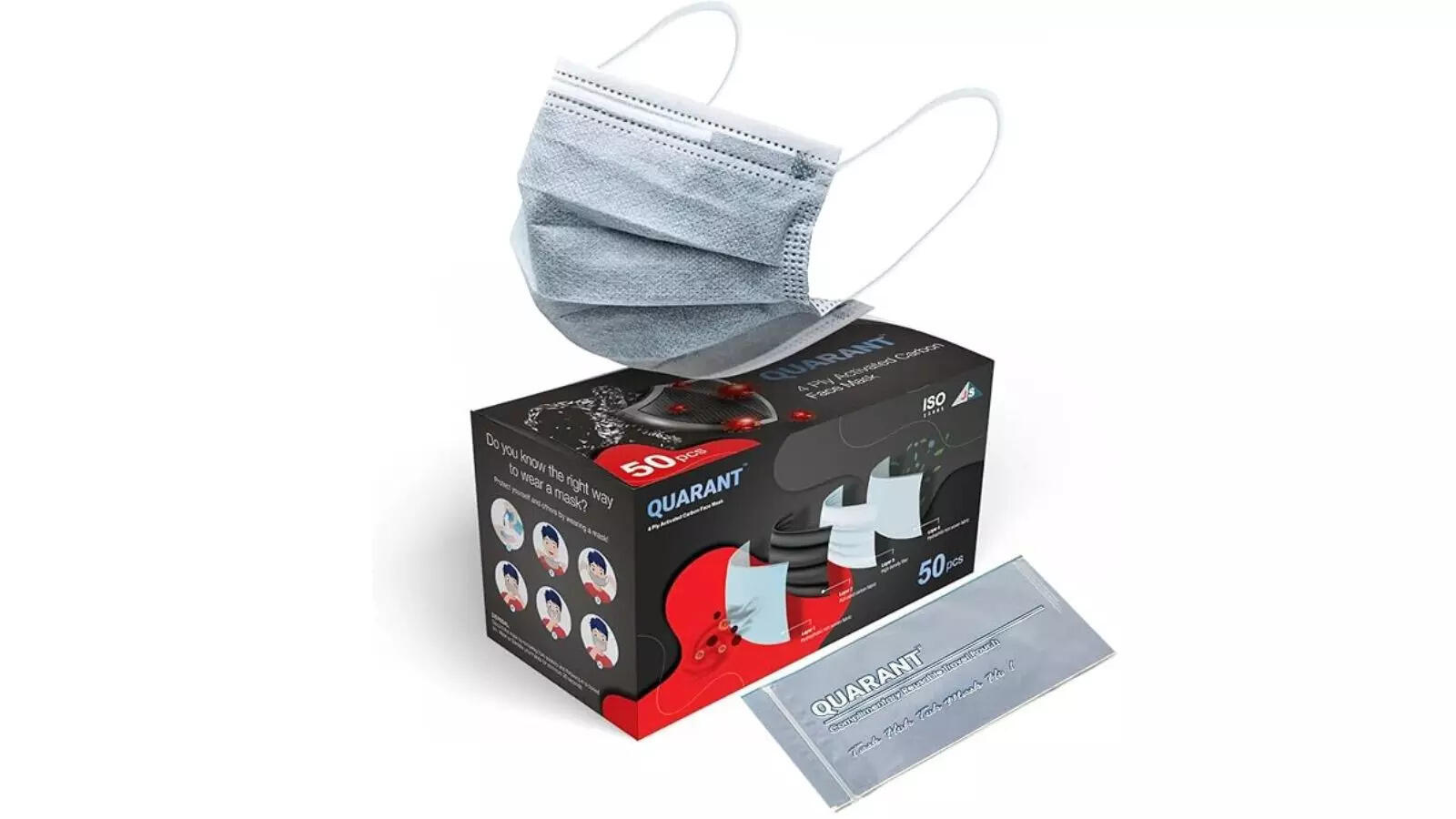 QUARANT Meltblown Fabric 4 Ply Anti Pollution Activated Carbon Face Mask