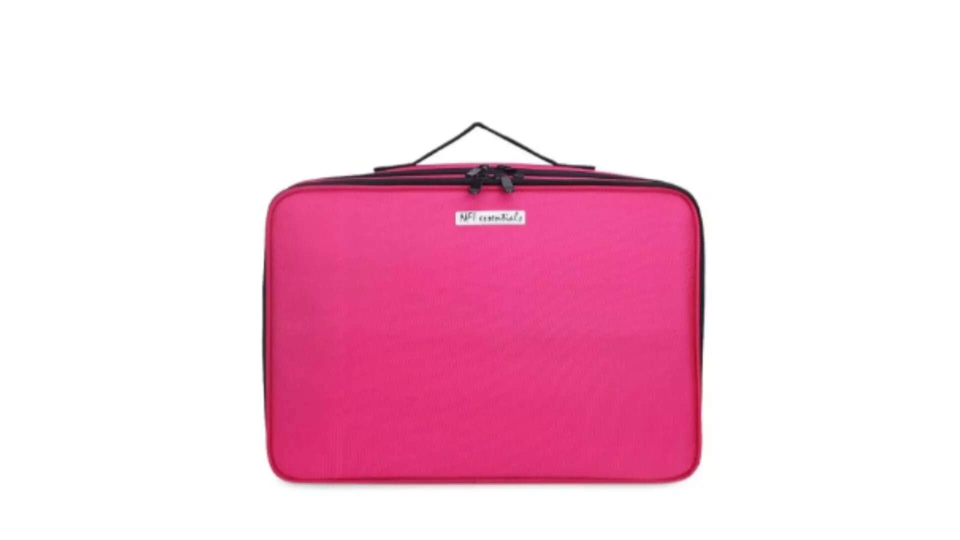 NFI essentials Pink Solid 3-Layered Travel Makeup Box Travel in Style  