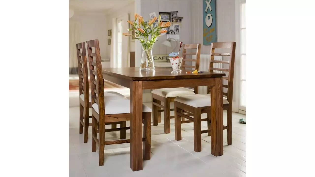 SONA ART & CRAFTS Wood Dining Table 4 Seater