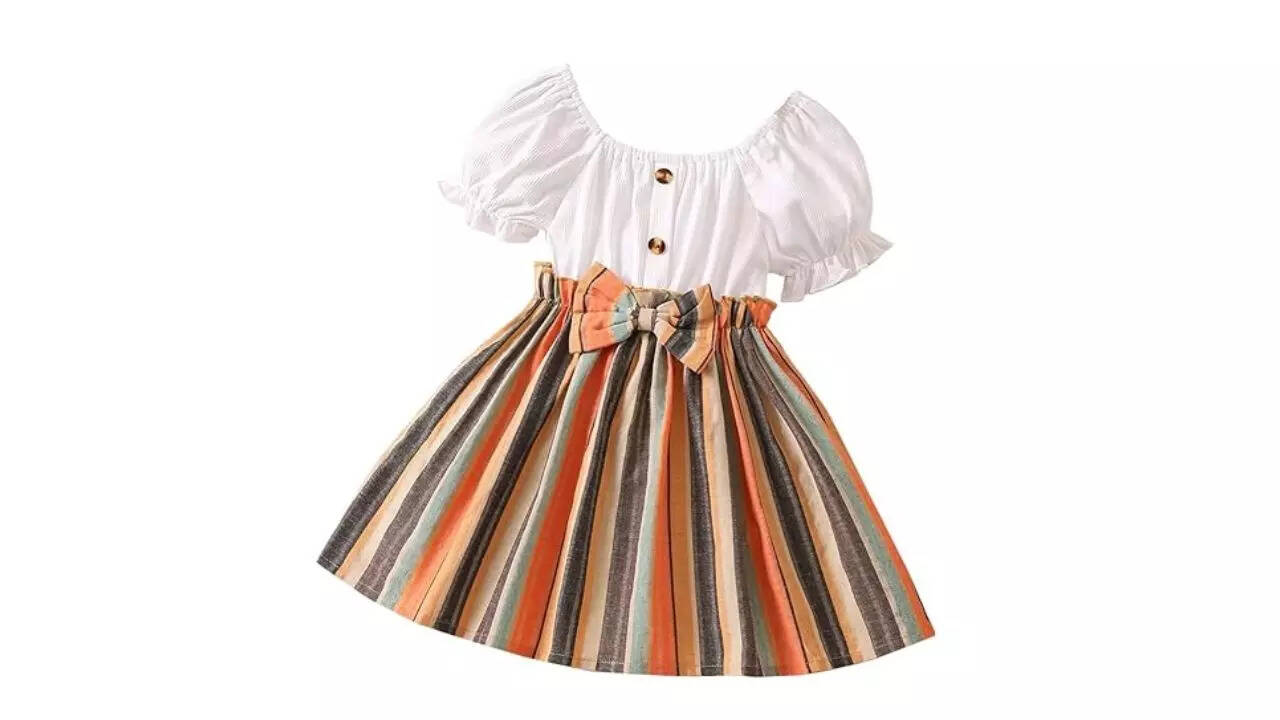 TAGAS Puff Sleeve Bow Front Dress