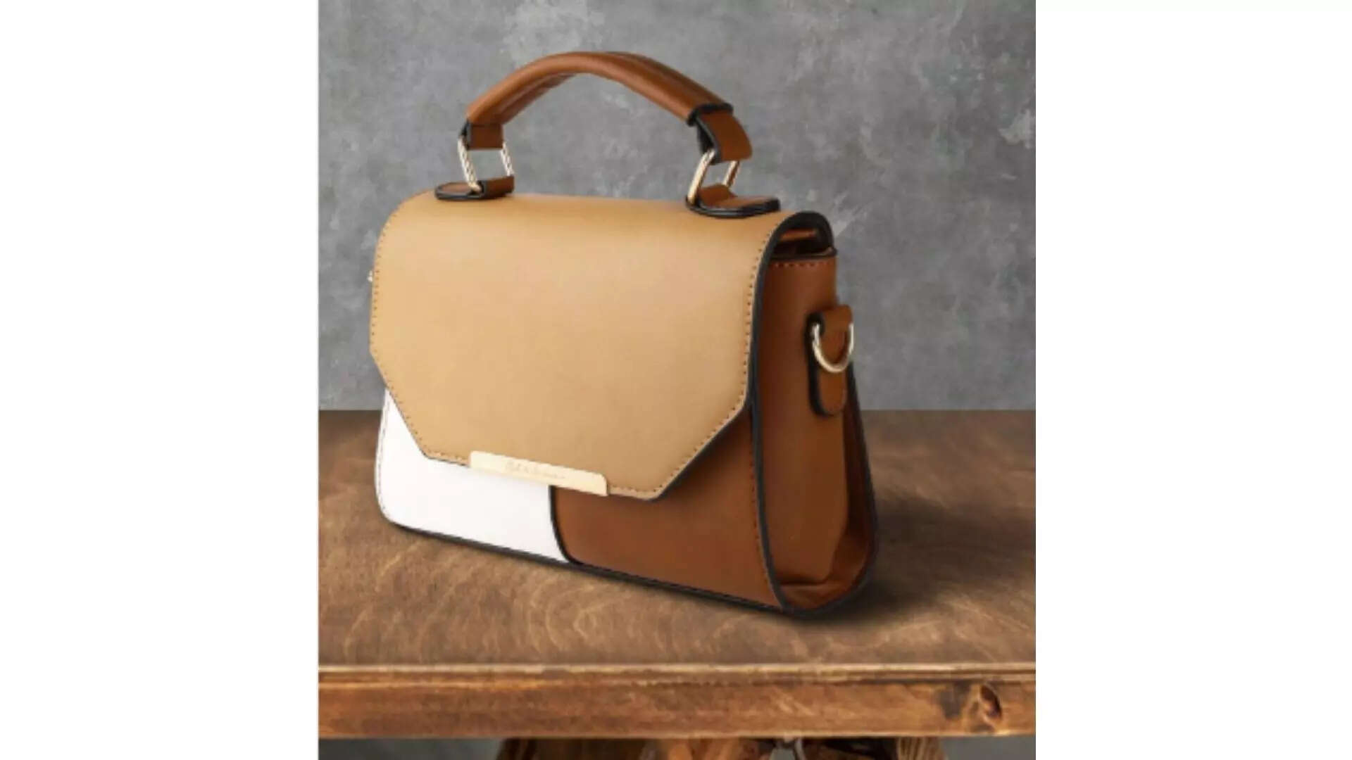 Mast  Harbour Brown  White Colour Blocked Satchel