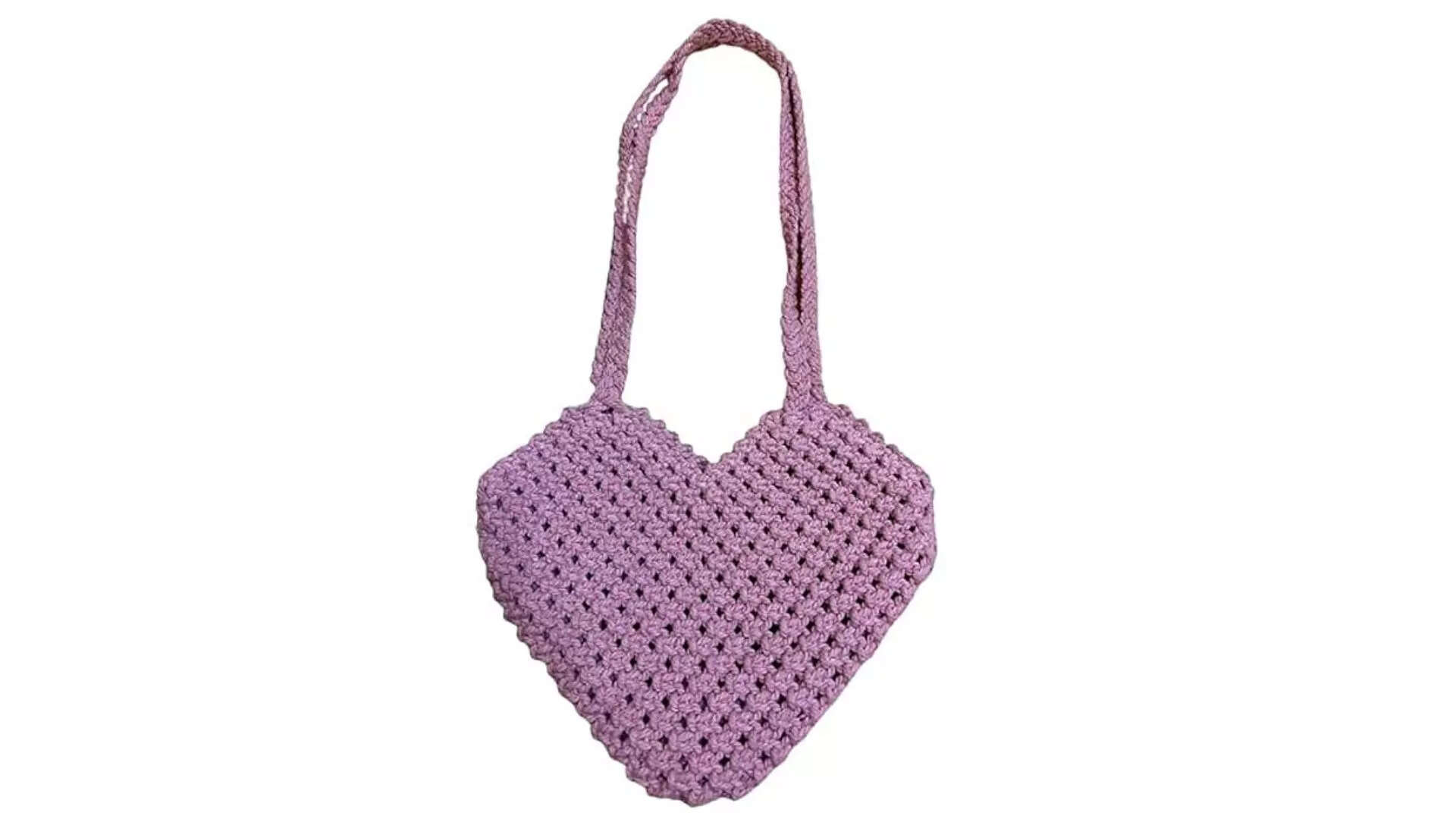 LOVE N BEYOND JESSICA Cotton Boho Macrame Handmade Heart Shaped Handbag
