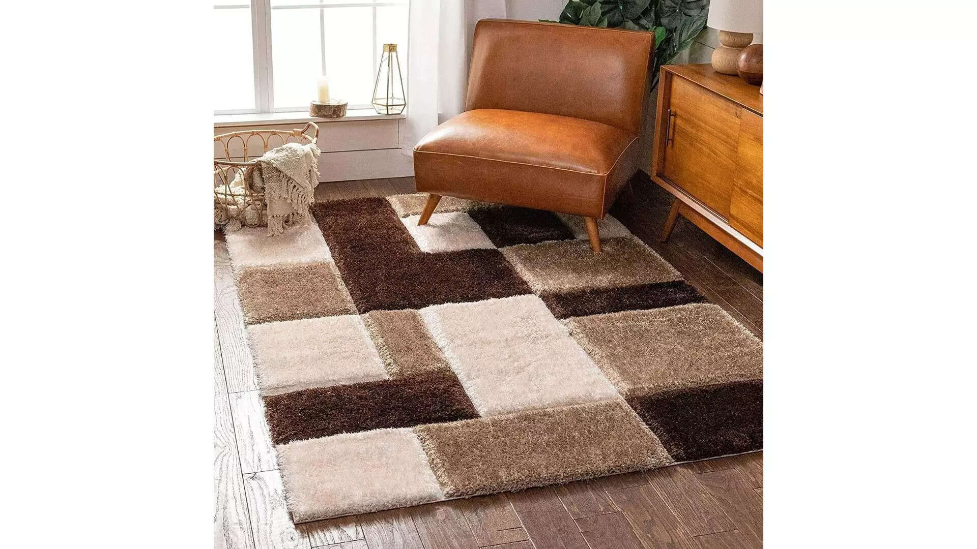 HR_Soft Modern Shag Area Rugs Fluffy Living Room Carpet 