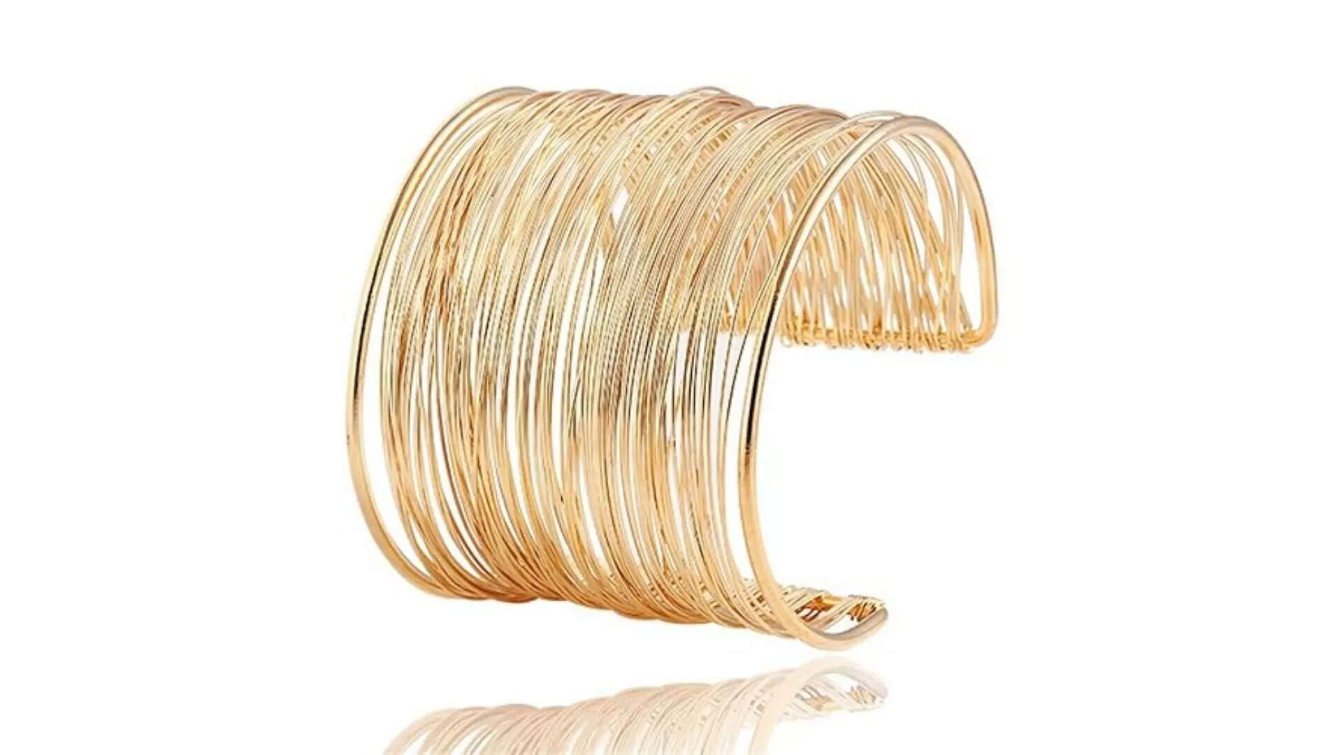 Shining Diva Fashion Non Precious Metal Gold Plated Cuff