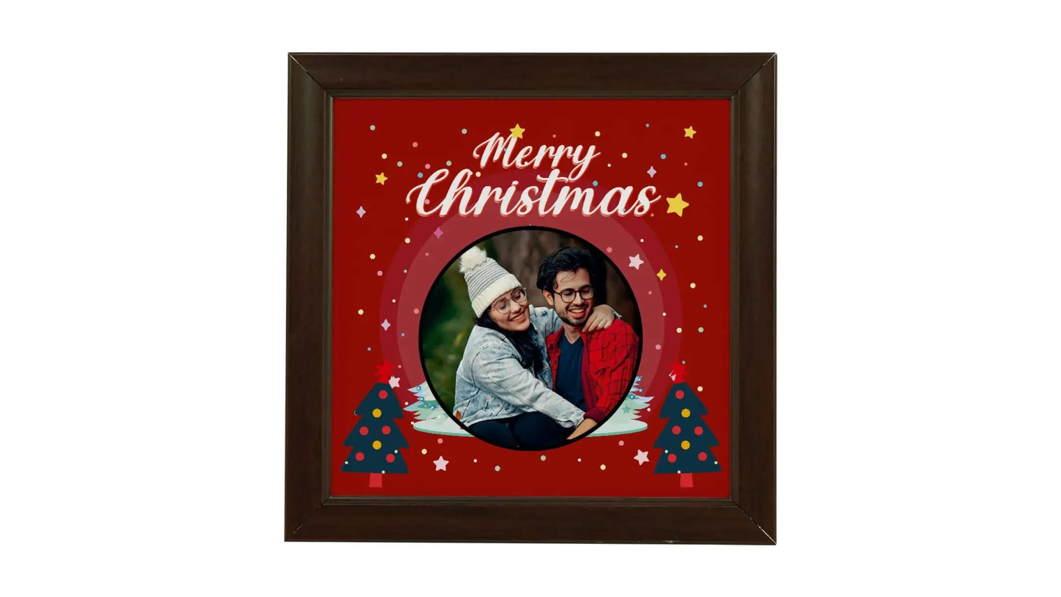 Crazyify Merry Christmas Customized Photo Frame