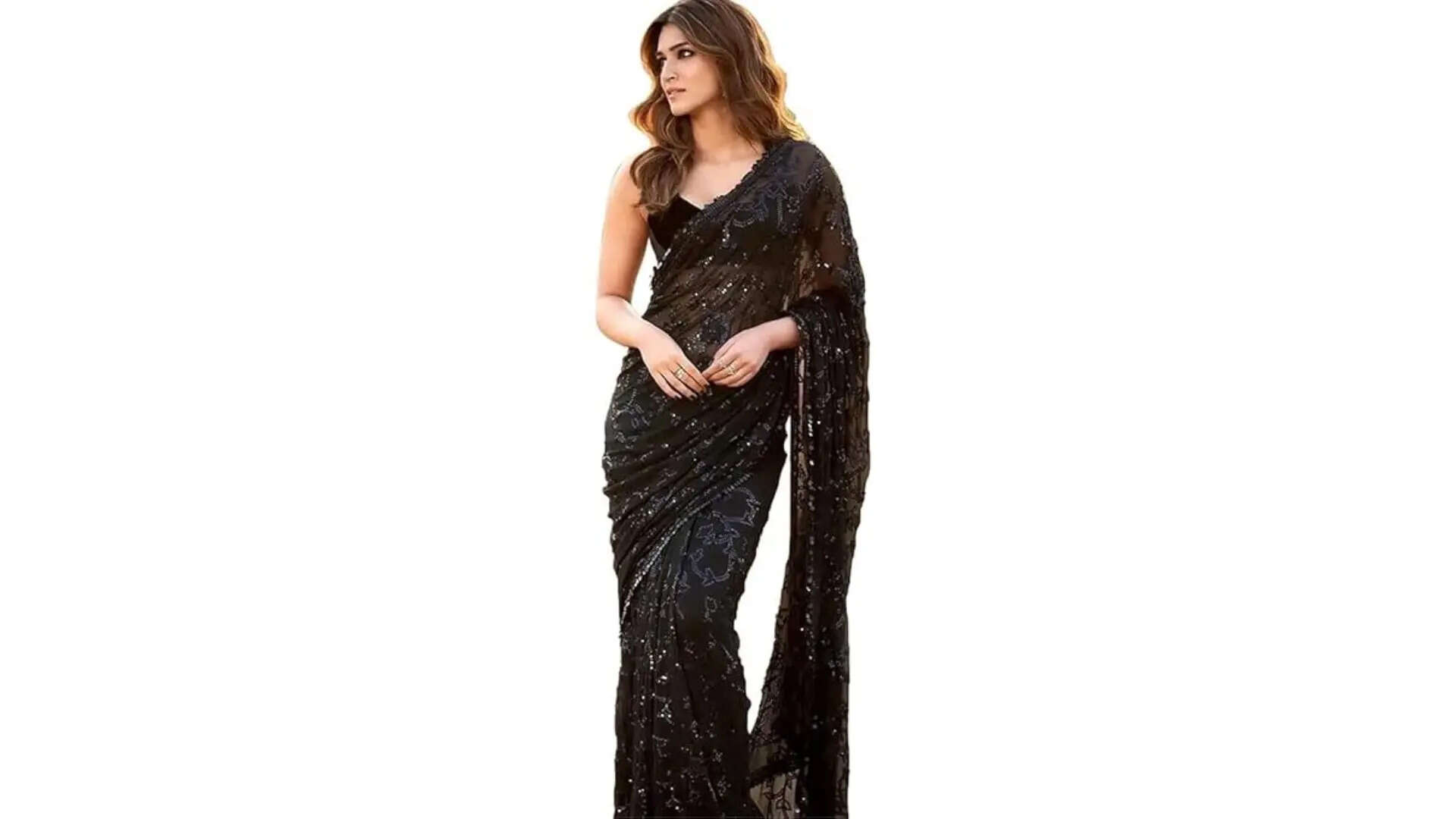 SIRIL Womens Lace  Sequence Embroidery Georgette Saree