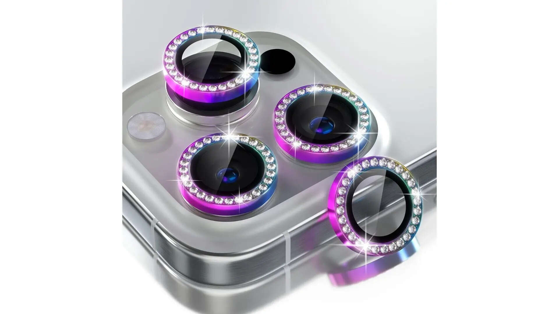 Agni Craft Compatible With Rainbow Diamond Iphone 16 Pro Camera Lens Protector