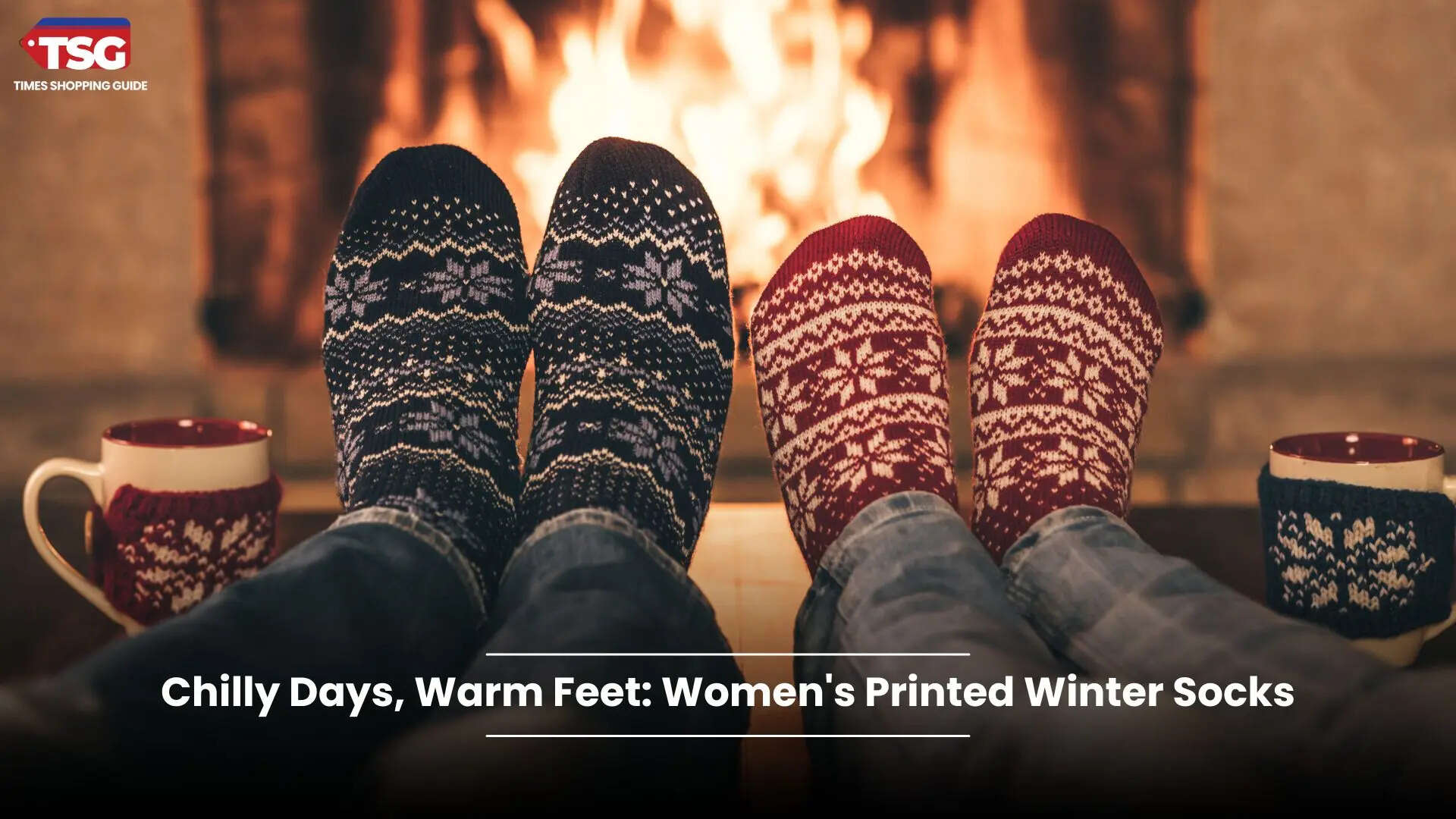 Seasonal Style Printed Winter Socks for Women