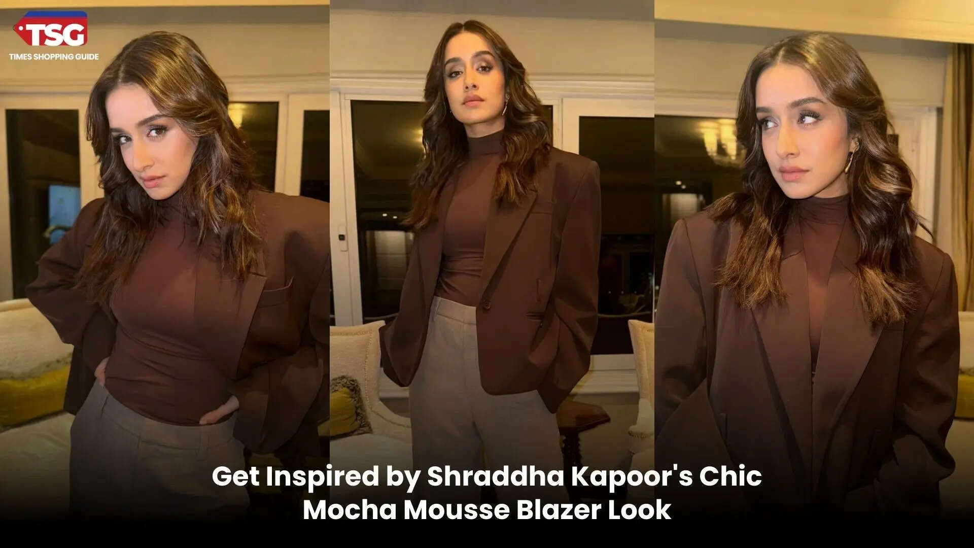 Shraddha Kapoors Power Dressing in Pantones Mocha Mousse A Blazer Look to Steal