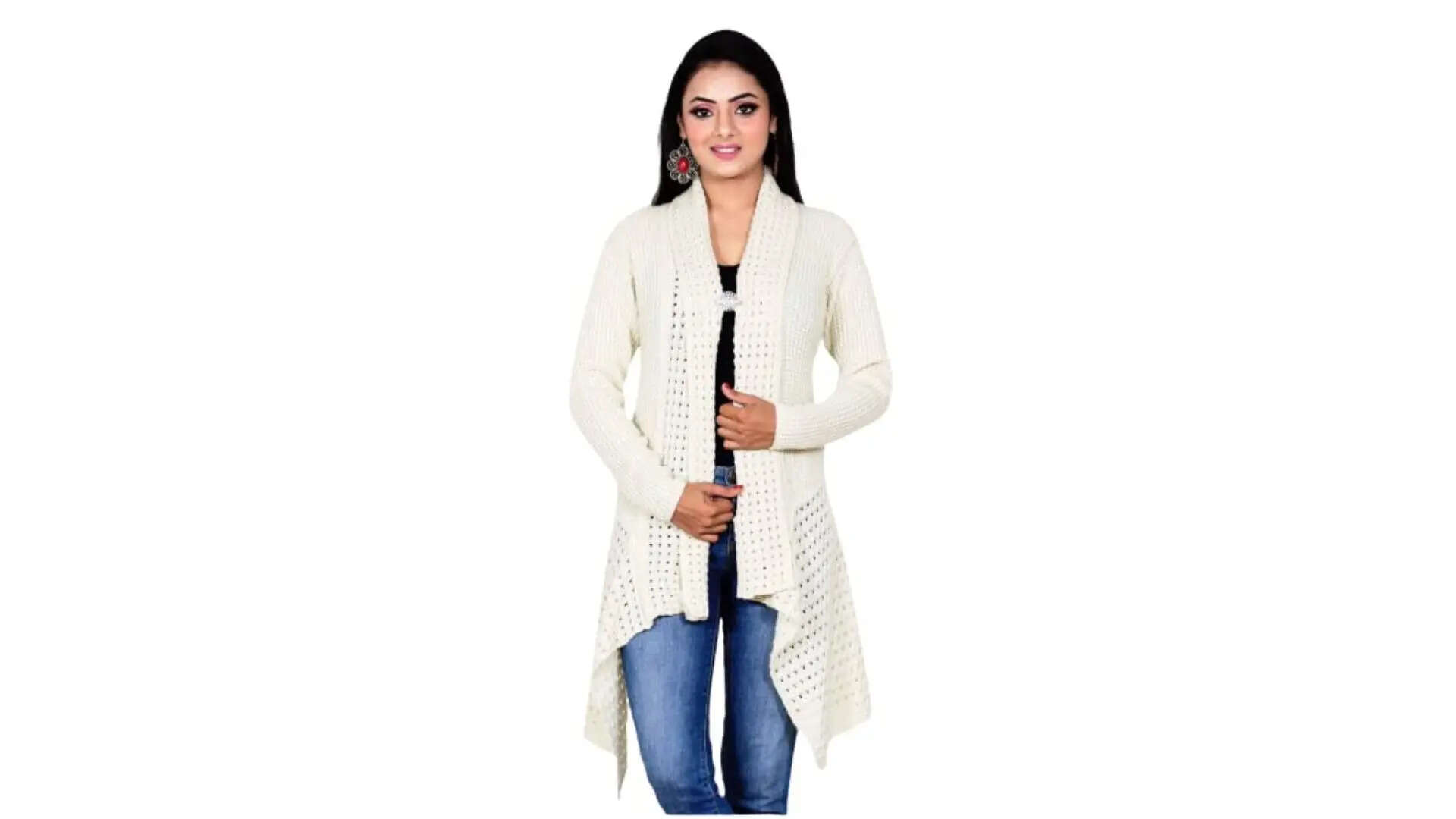 BOLLYWOOD Womens Woolen Winter Wear Cardigan