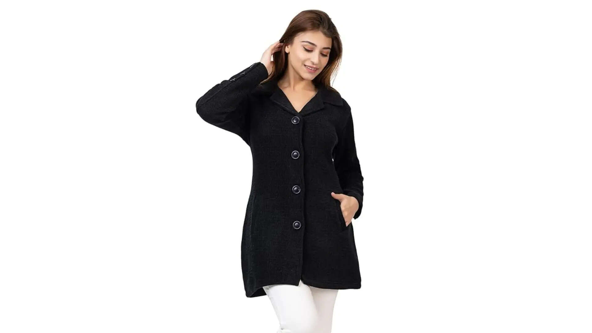 TWENTY ME Winter Wear Casual Full Sleeve with Pockets Womens Long Cardigans 