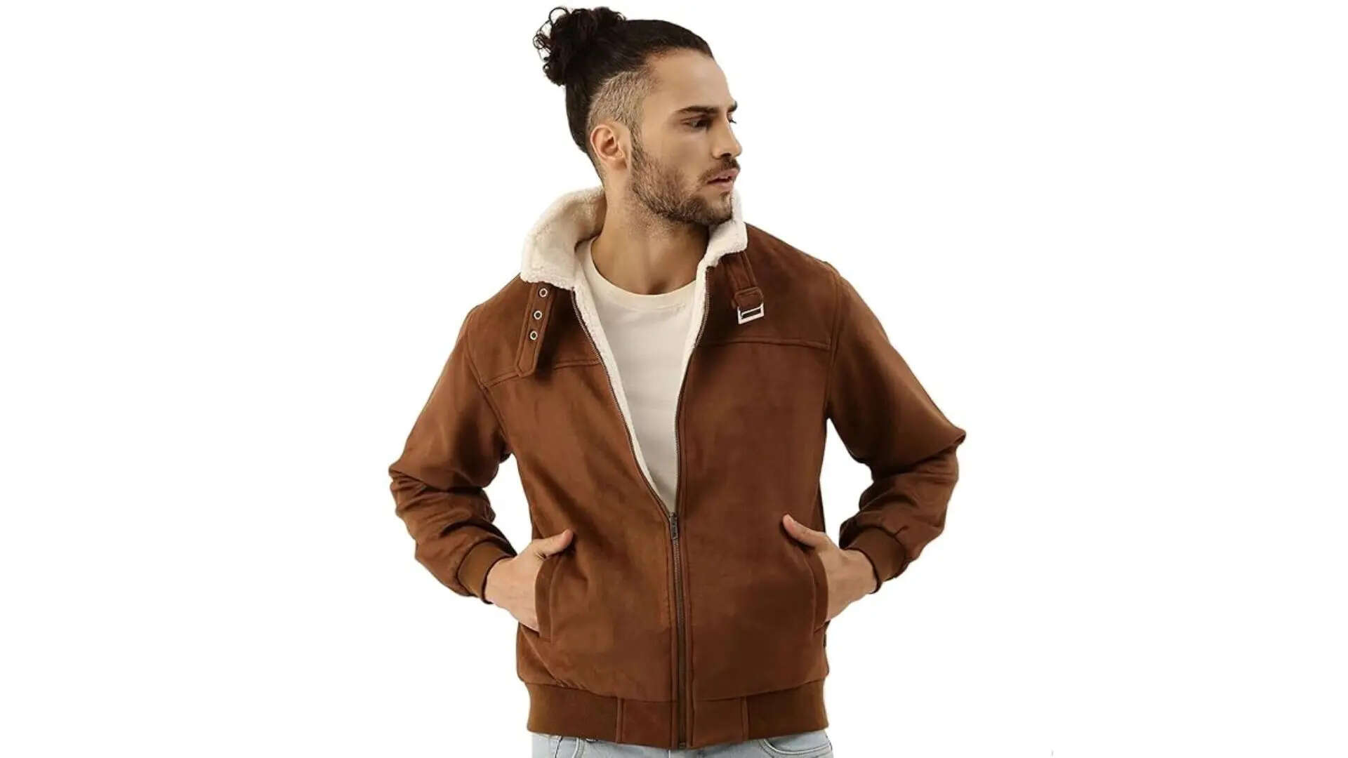 Campus Sutra Mens Front Zipper Jacket With Fleece