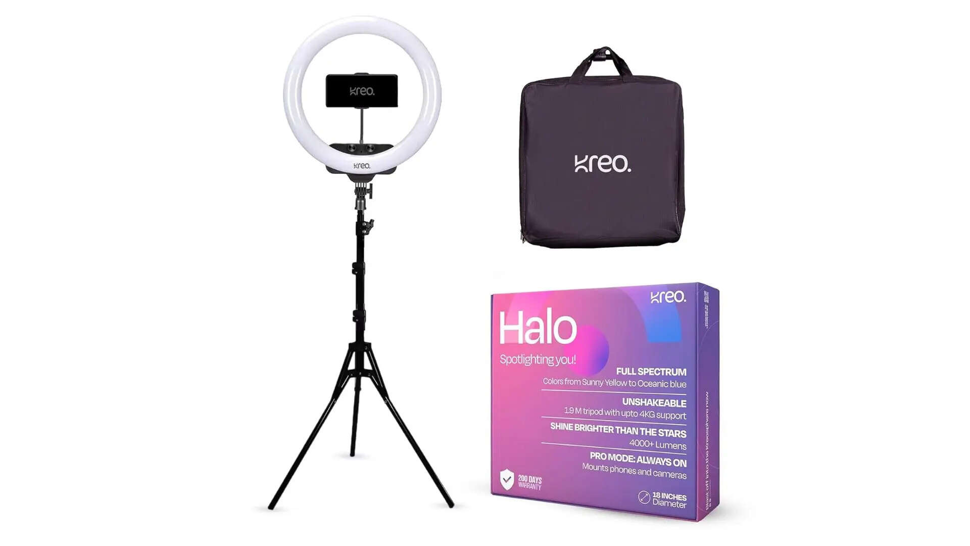 Kreo Ring Light 18 Ring Light with Tripod Stand