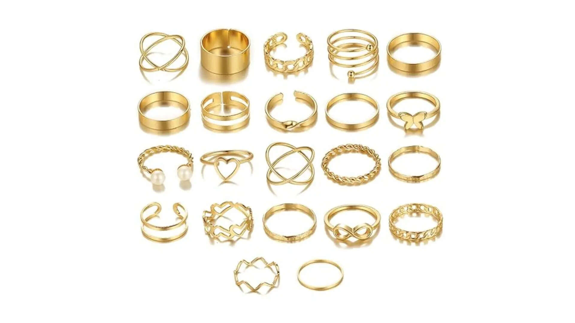 Shining Diva Fashion 22pcs Latest Stylish Stackable Knuckle Rings Set for Women