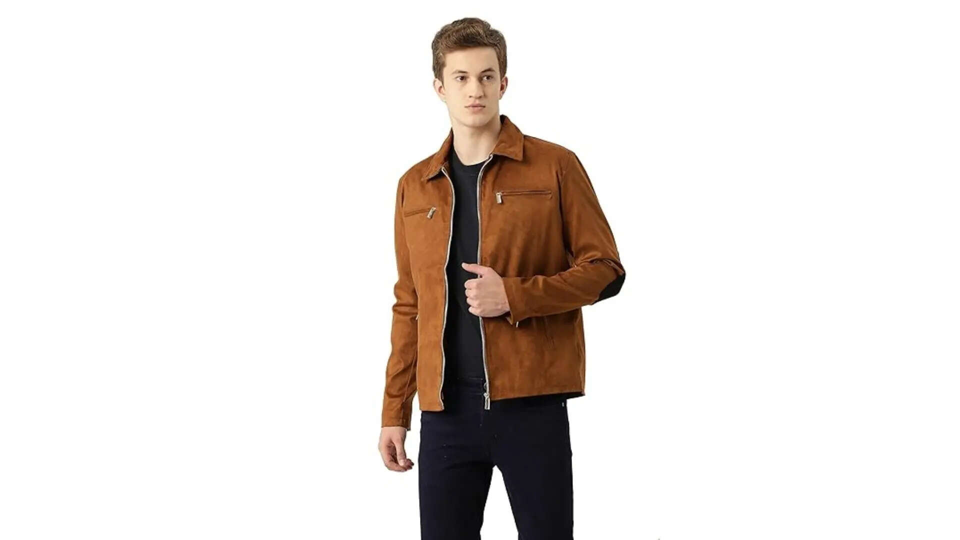 Leather Retail Suede Faux Leather Jacket For Mens