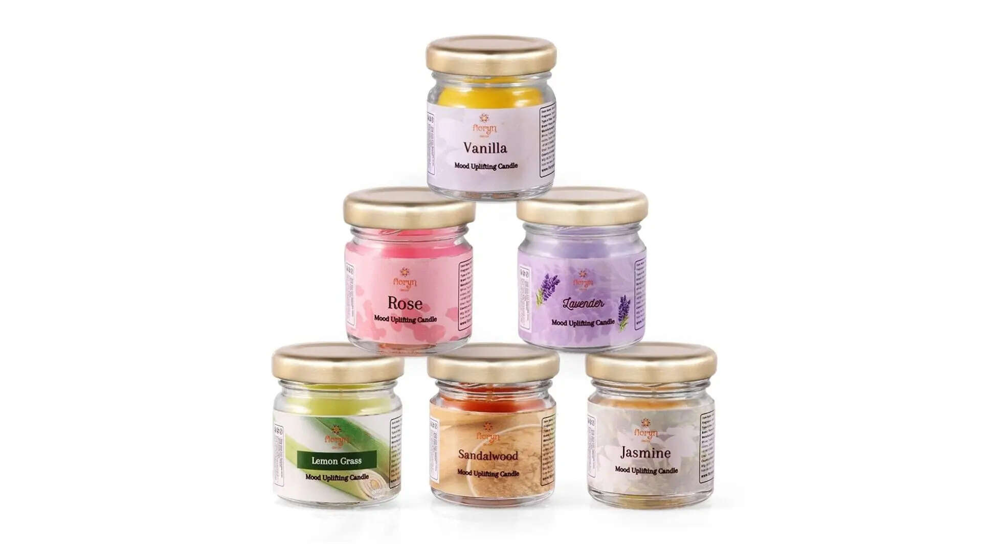 Floryn Decor Glass Jar Scented Candles Gift Set 