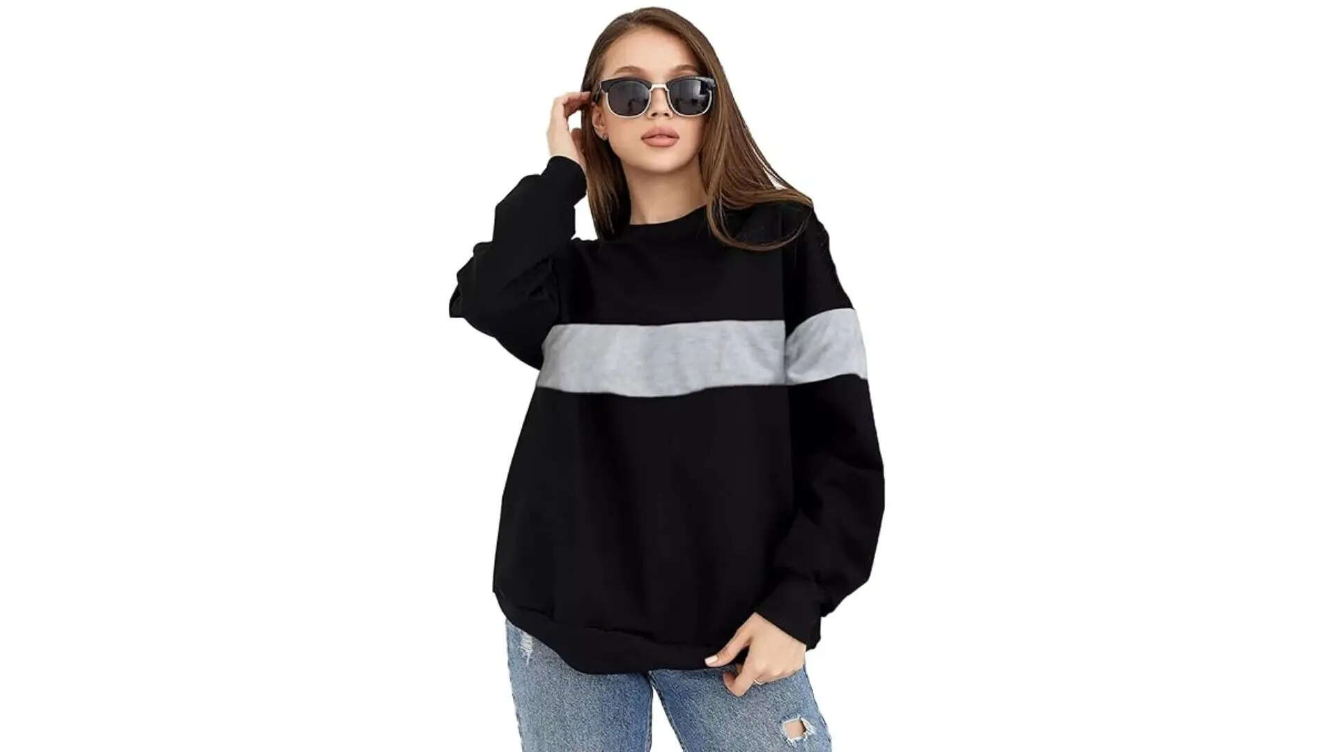 LEOTUDE Womens Boyfriend Fit Sweatshirt 