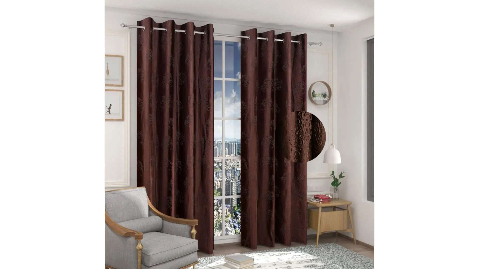 FRESH FROM LOOM Curtains Dark Coffee