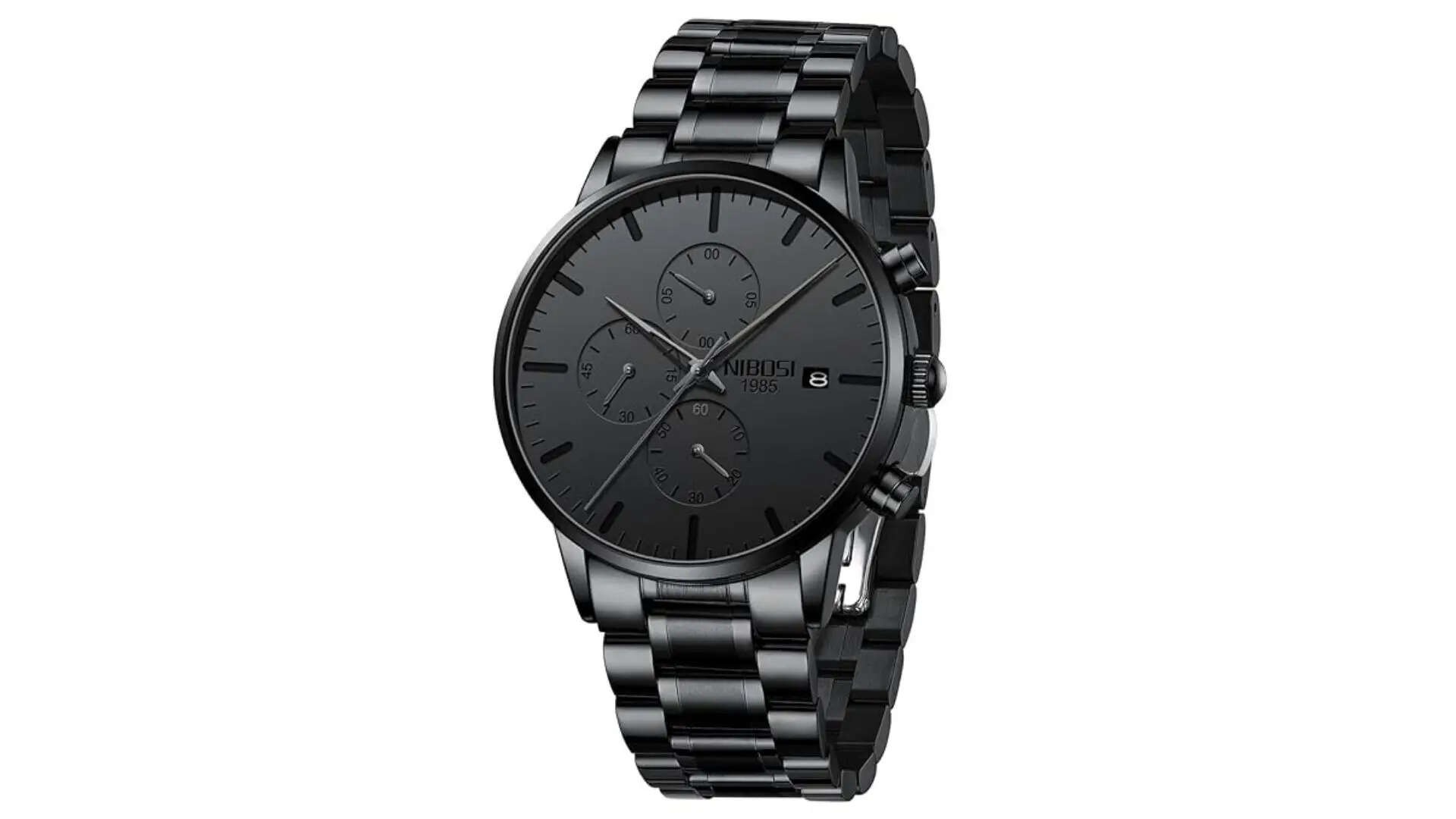 NIBOSI Mens Watches Analog Minimalist Black Dial Watch