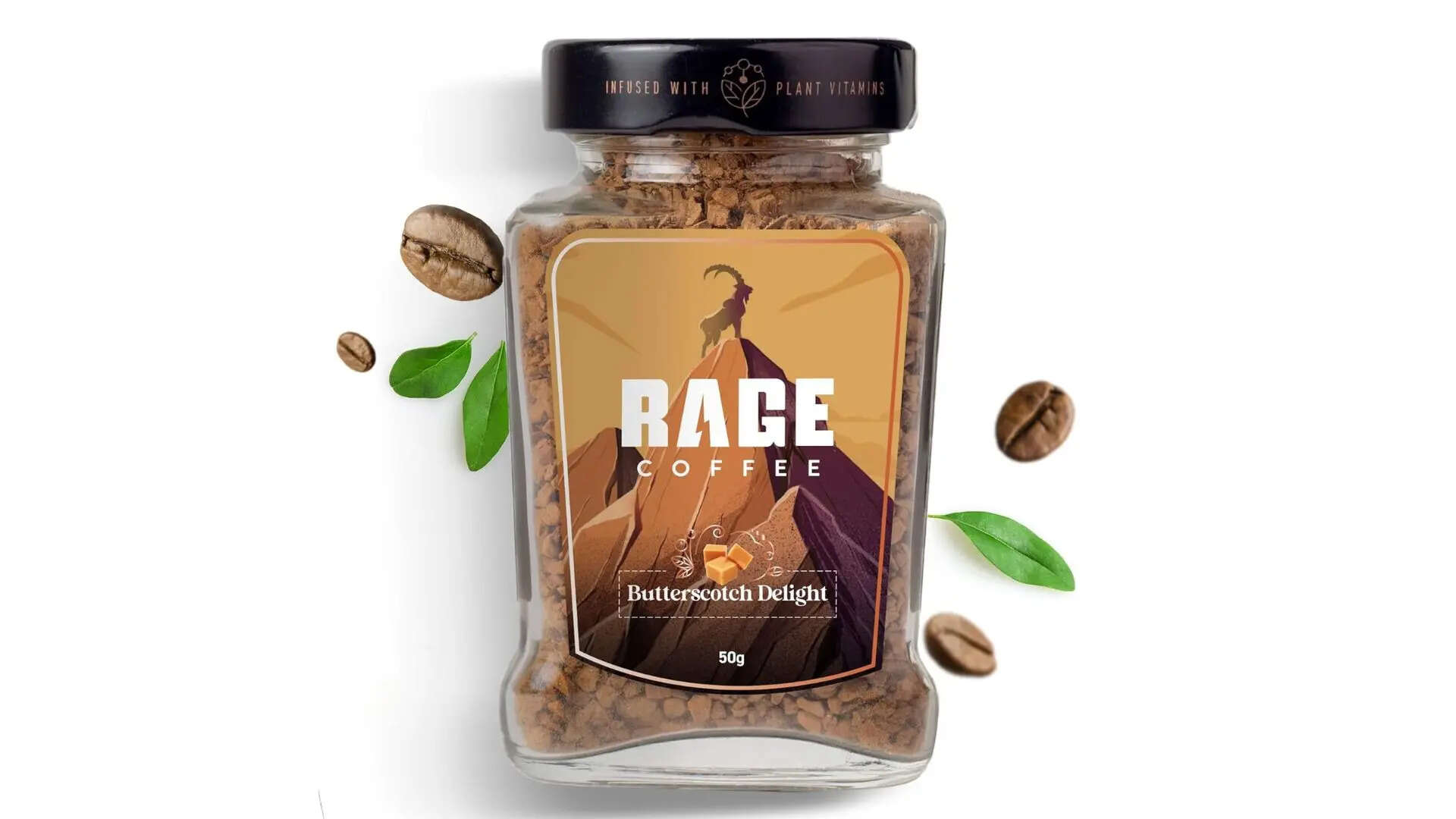 Rage Coffee Butterscotch Delight Flavour - Premium Arabica Instant Coffee