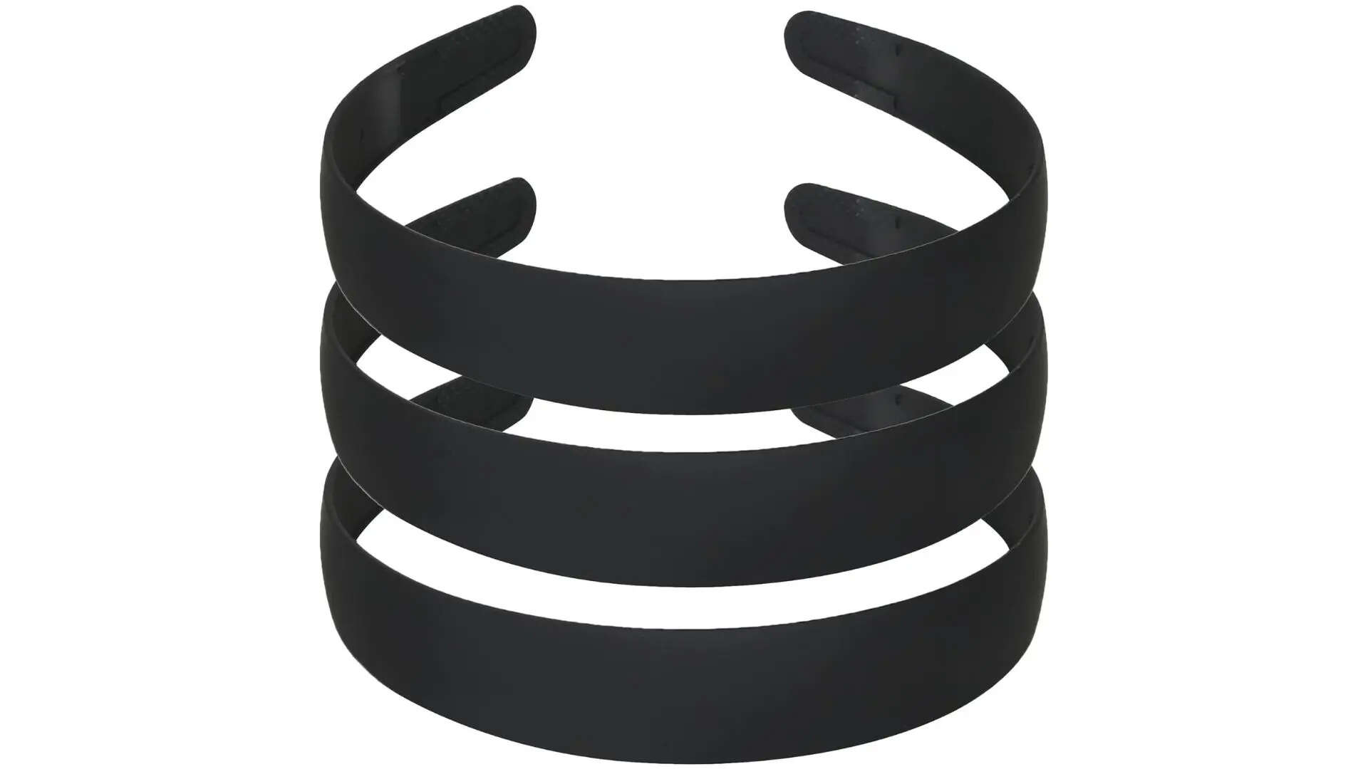 Hairmate Matte Broad Non Breakable Plastic Black Hair Bands 