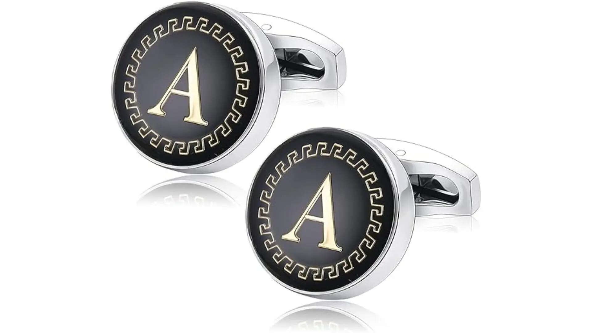 Yellow Chimes Exclusive Collection Alphabet Letters Stainless Steel Statement Cufflinks for Men