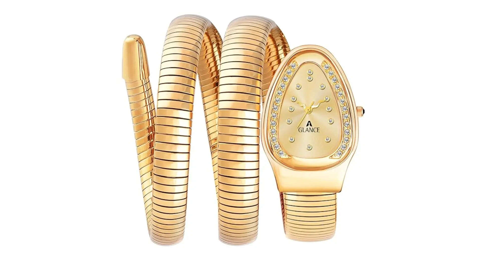 Aglance 9500 New Rose Gold Women Snake Watch