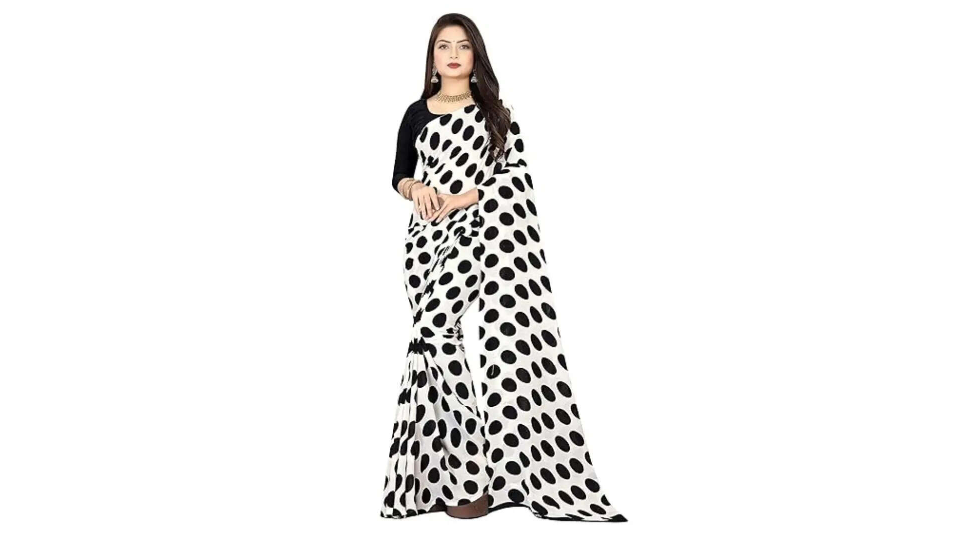 ANAND Sarees Georgette Printed Saree with Blouse Piece