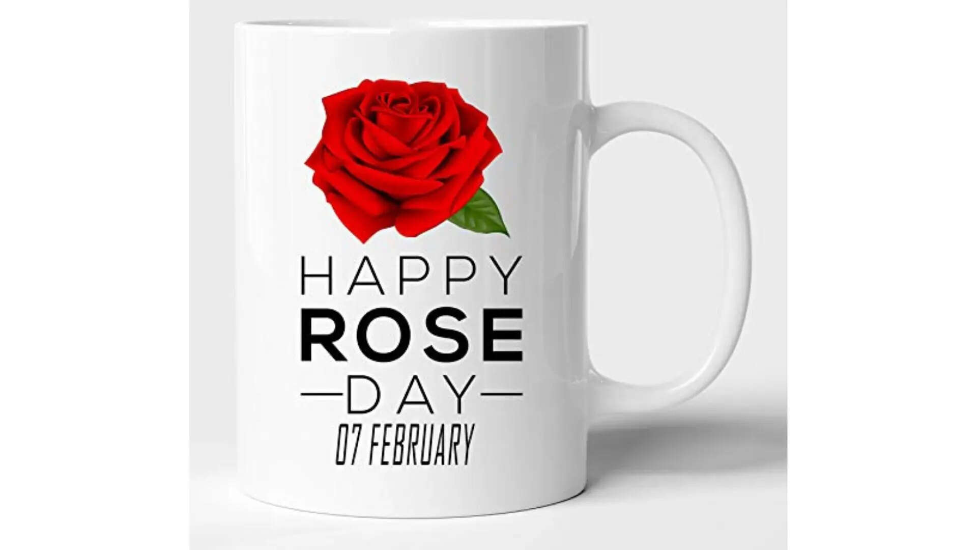 BLISSart Happy Rose Day Red Rose Valentine Ceramic Coffee Mug