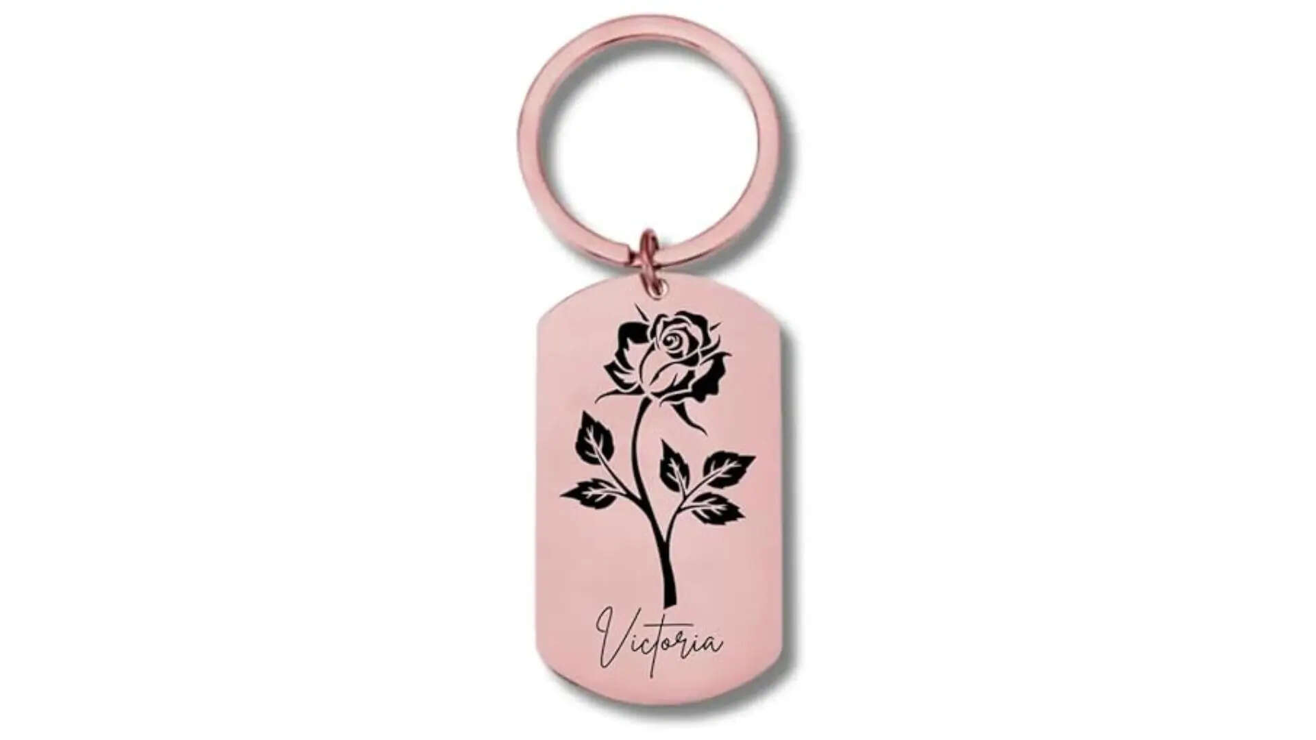 Adornkeys Personalized Birthflower Name Keychain