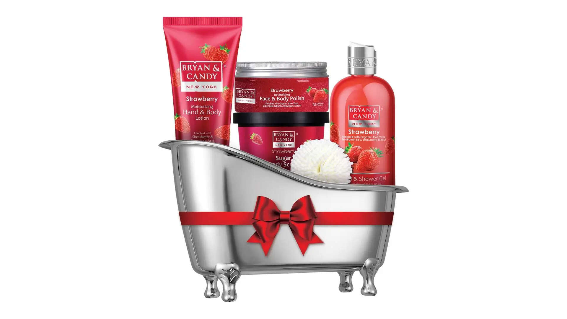 Bryan  Candy Strawberry Bath Tub Kit Valentines Day Gift Set For Women And Men 