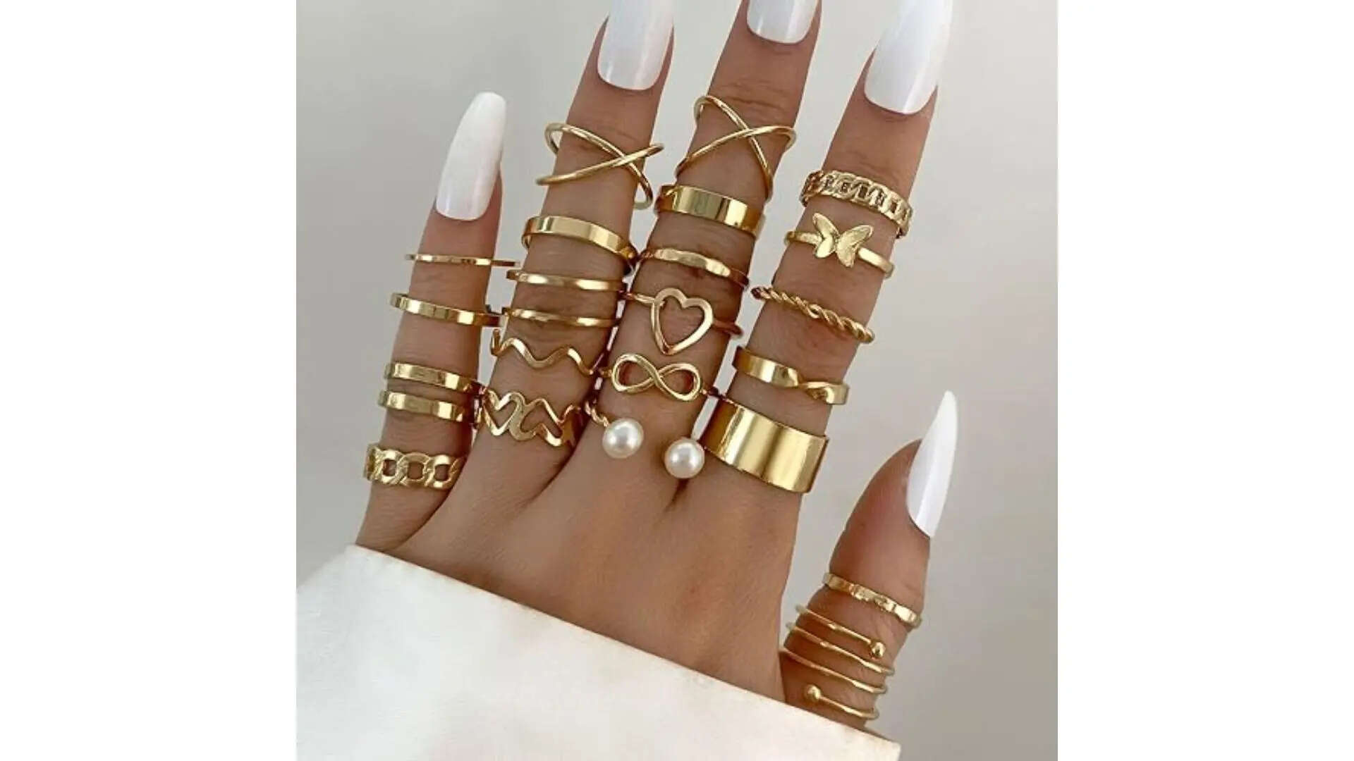 Shining Diva Fashion 22pcs Latest Stylish Stackable Kunckle Rings Set for Women